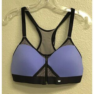 Shefit Luxe Sports Bra Front Zip Women's Size Large Purple Athletic